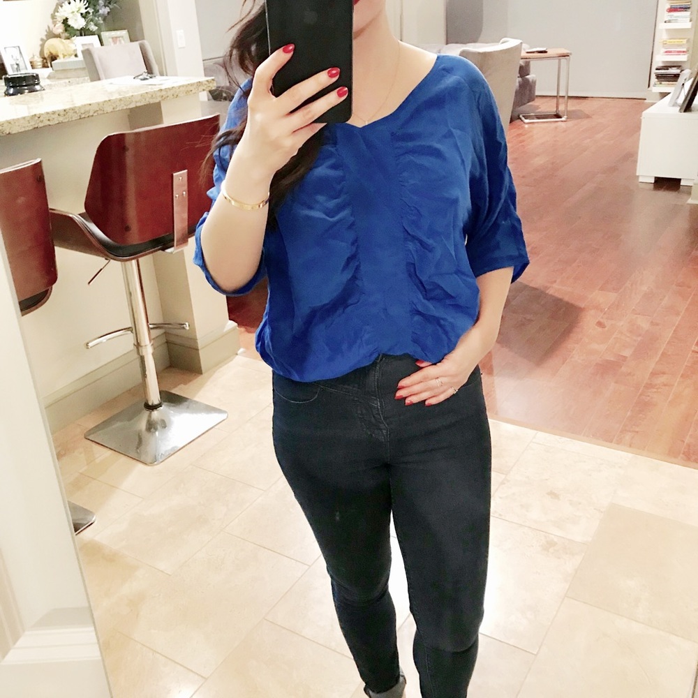 Flowy Silk Blue top